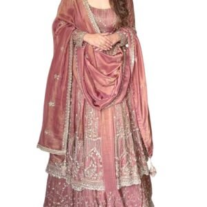 SAMUYA Women's Embroidered Lehenga Choli Set with Dupatta, Pink, Traditional Indian Ethnic Wear, Wedding Festive Occasion (2XL)